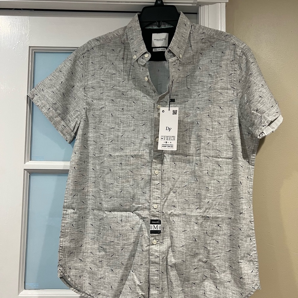 Denim & Flower Gray Casual Button Down Shirt